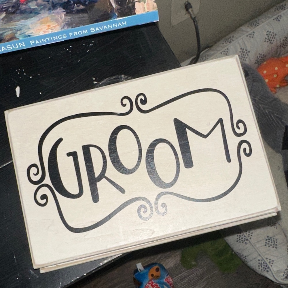 Primitives by Kathy Black and Cream 'Groom' Wall Decor